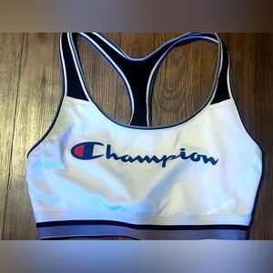 Champion Women's White Sports Bra size small compression yoga gym workout
